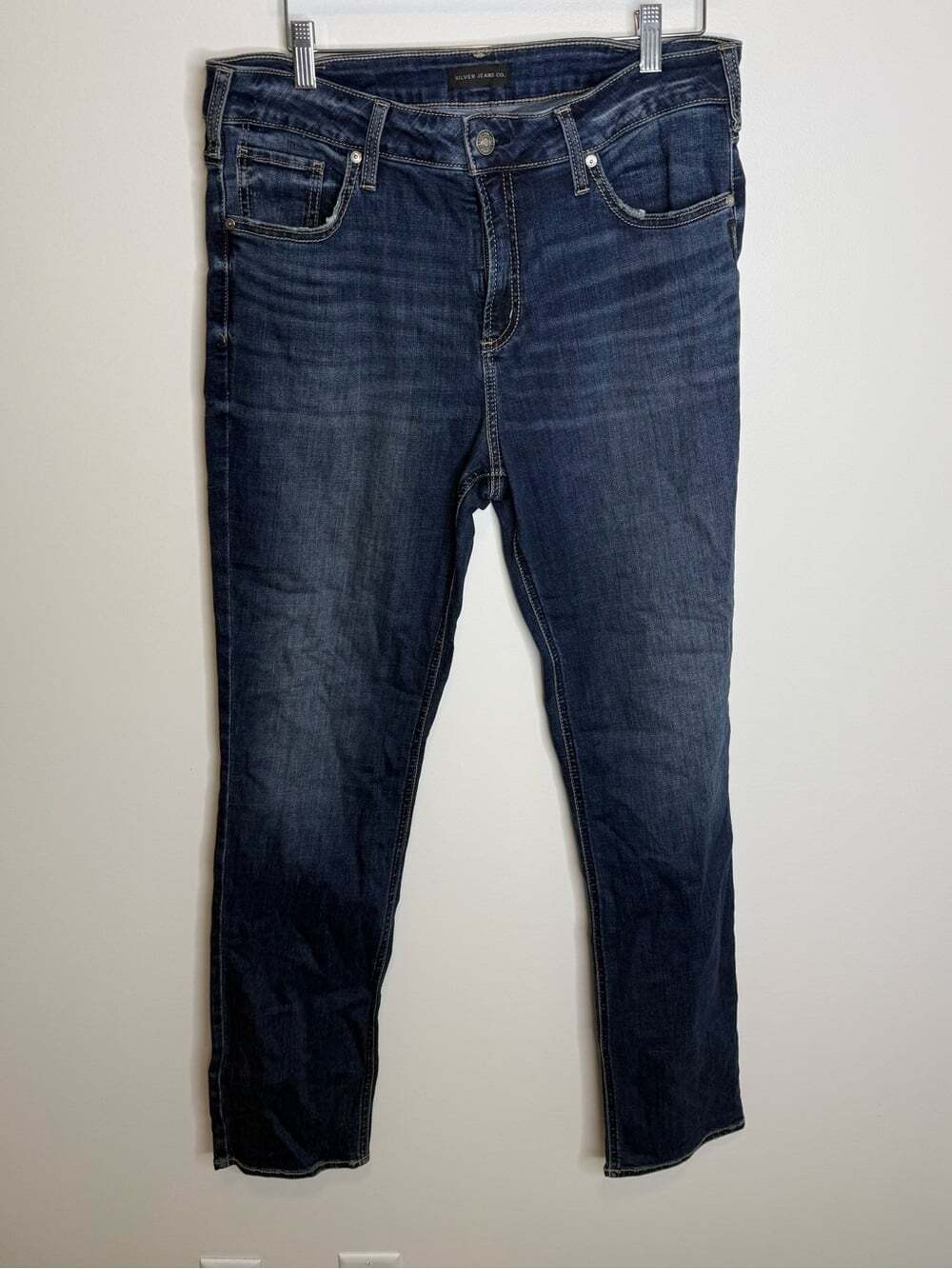 Silver Jeans Co Avery Straight Dark Wash High Rise Denim Blue Womens size 34